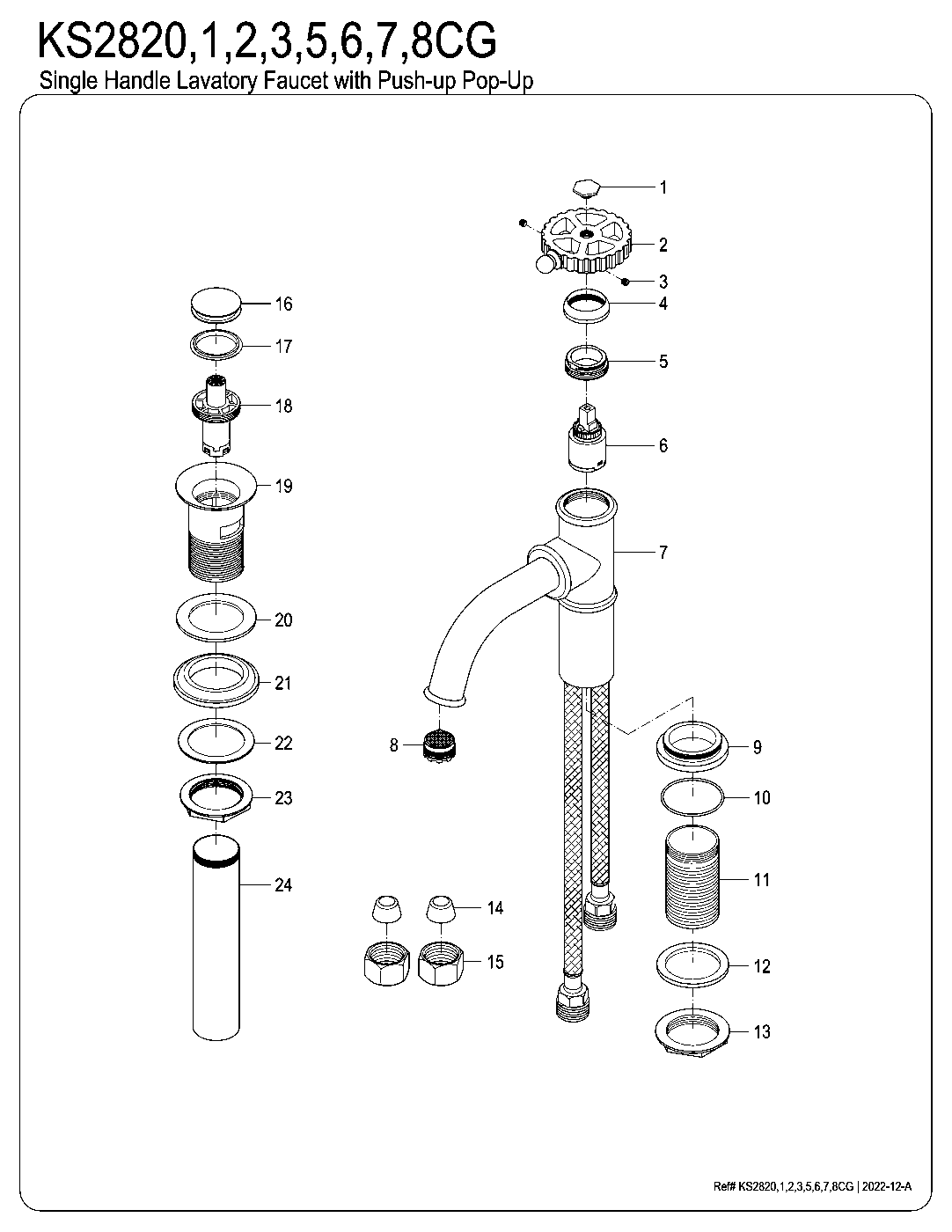 Fuller KS2820CG exploded parts diagram