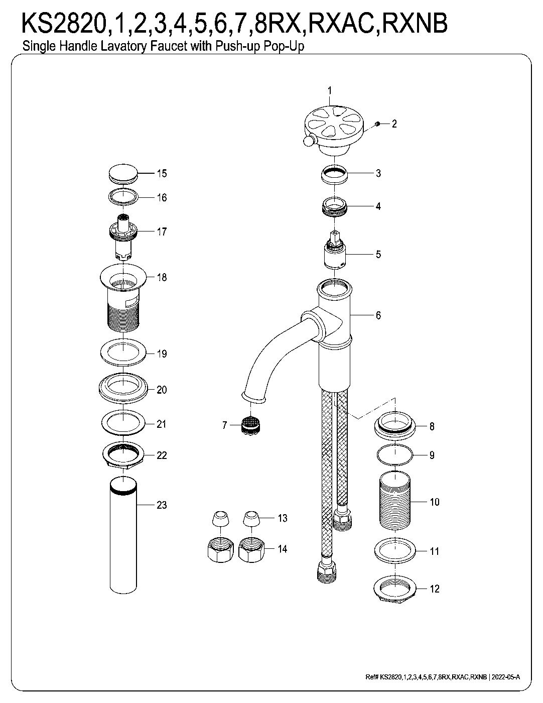 Belknap KS2820RX exploded parts diagram