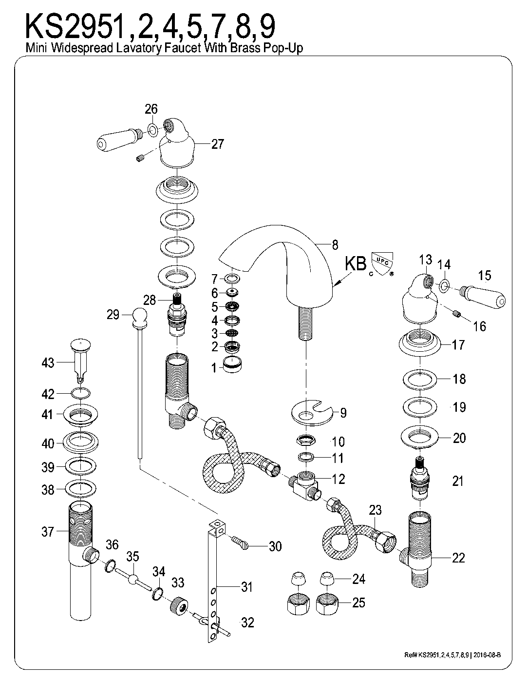 Kingston Brass KS2951 exploded parts diagram