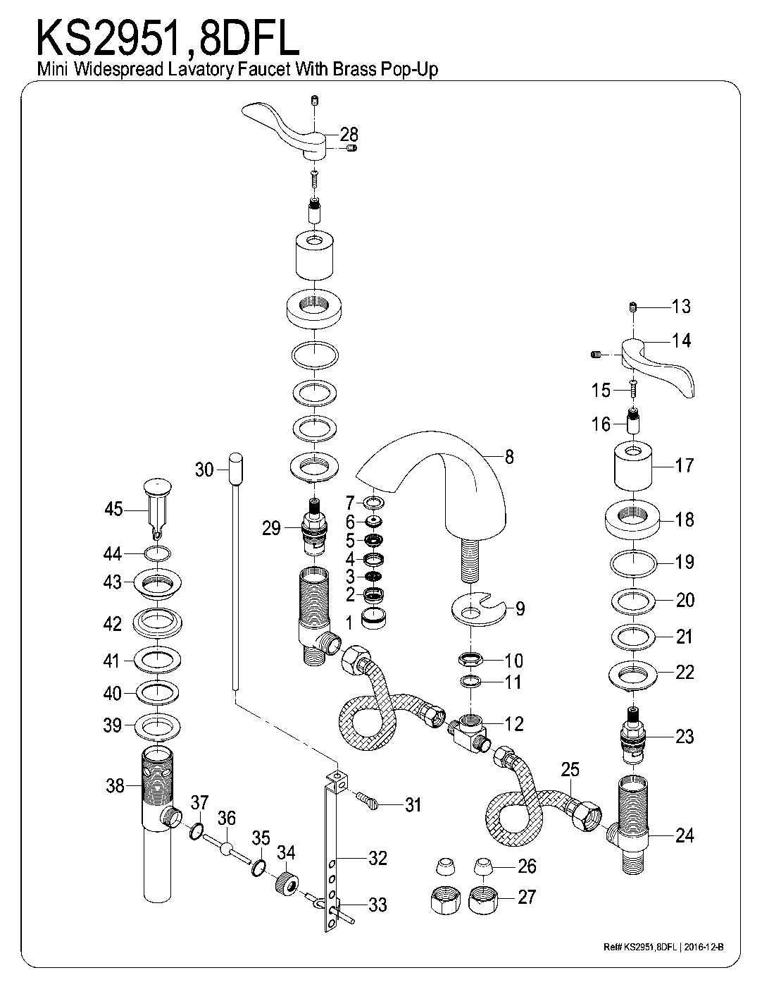 Kingston Brass KS2951DFL exploded parts diagram
