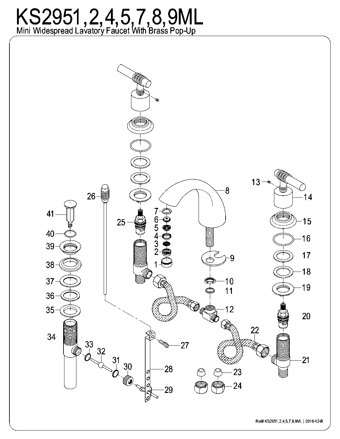 Kingston Brass KS2952ML exploded parts diagram