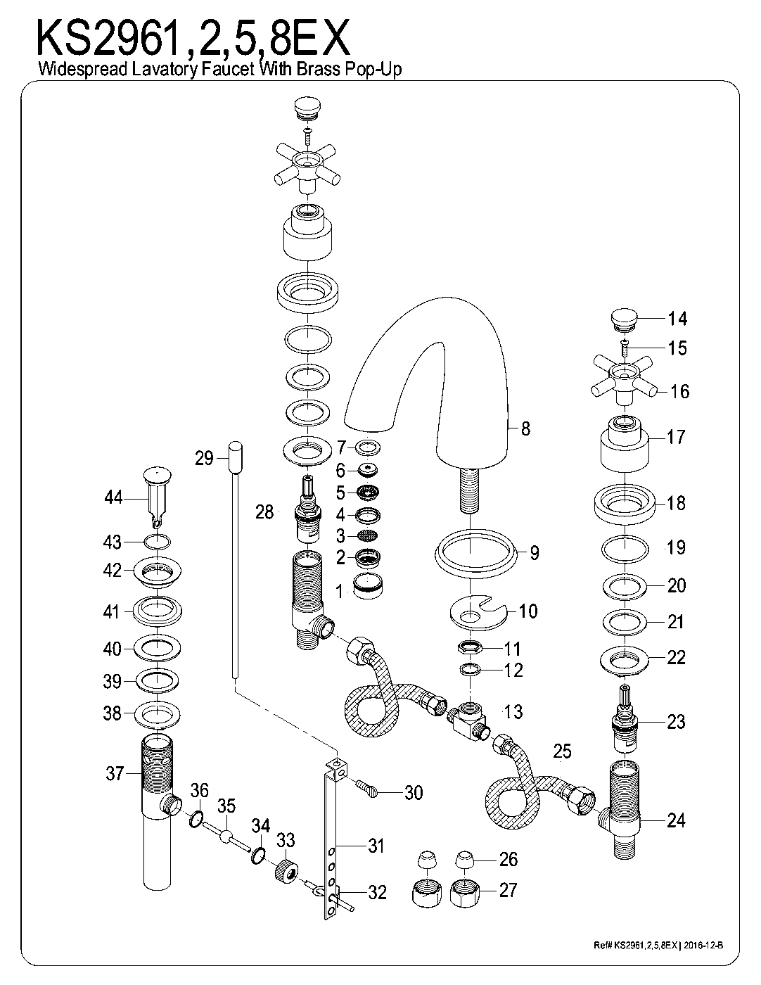 Elinvar KS2961EX exploded parts diagram