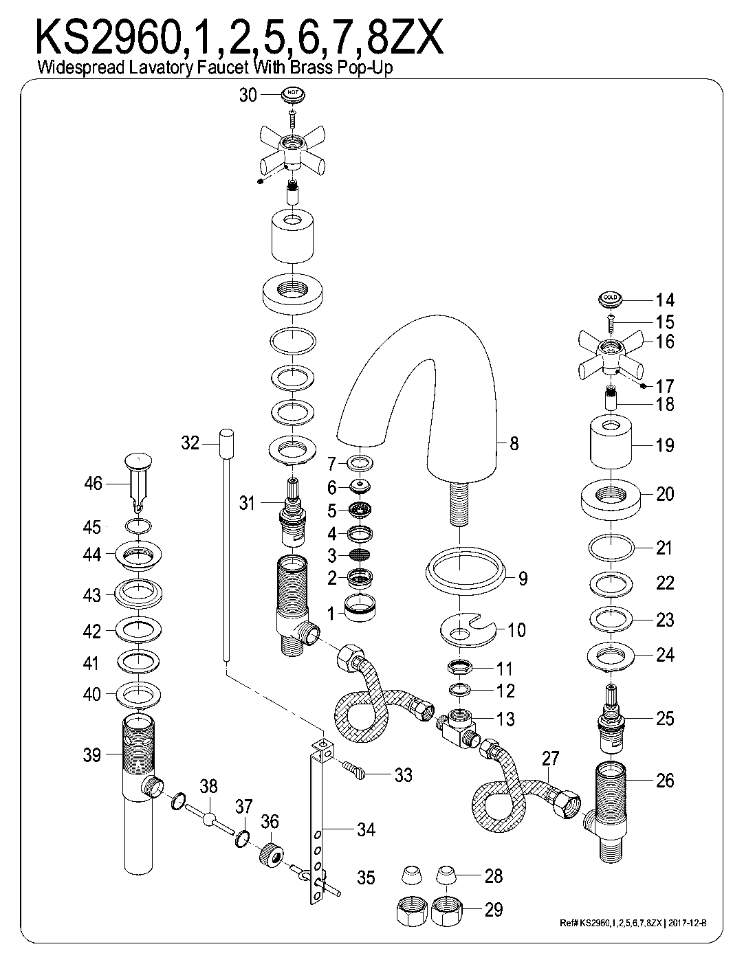 Millennium KS2960ZX exploded parts diagram