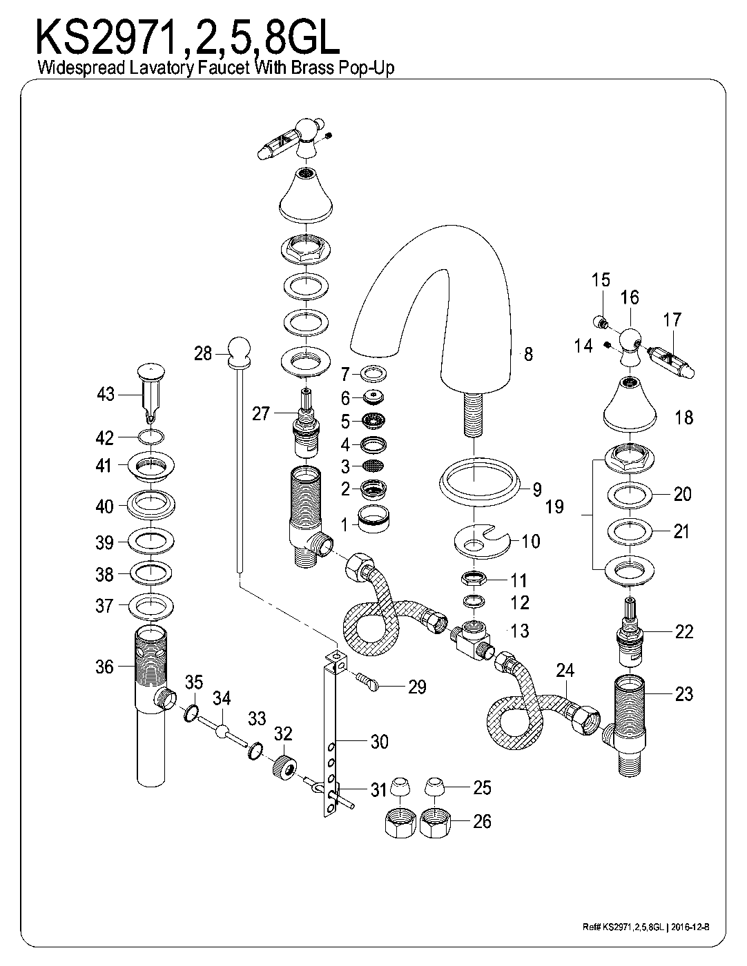 Elinvar KS2972GL exploded parts diagram