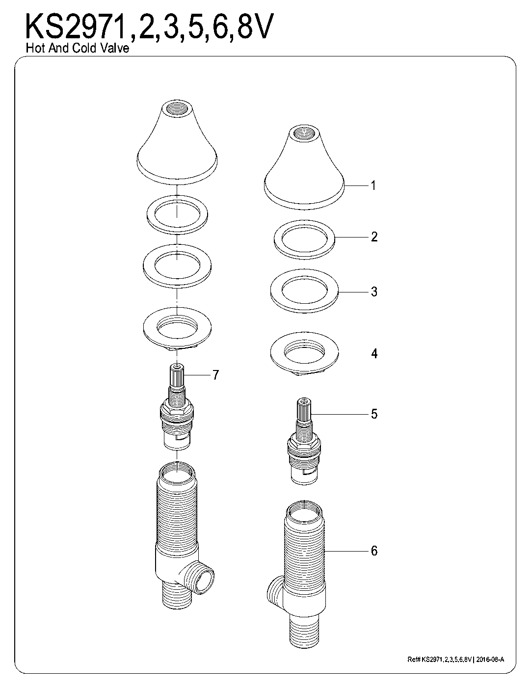 Kingston KS2971V exploded parts diagram
