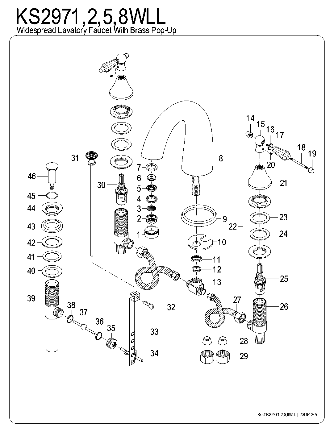 Aqua Eden KS2971WLL exploded parts diagram