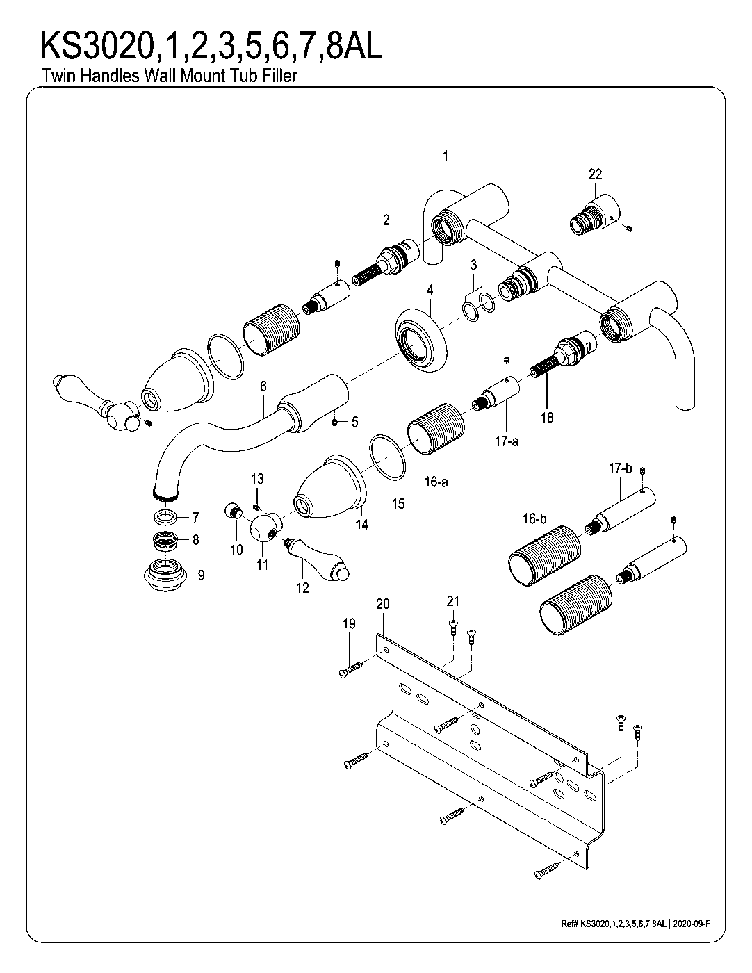 Restoration KS3020AL exploded parts diagram