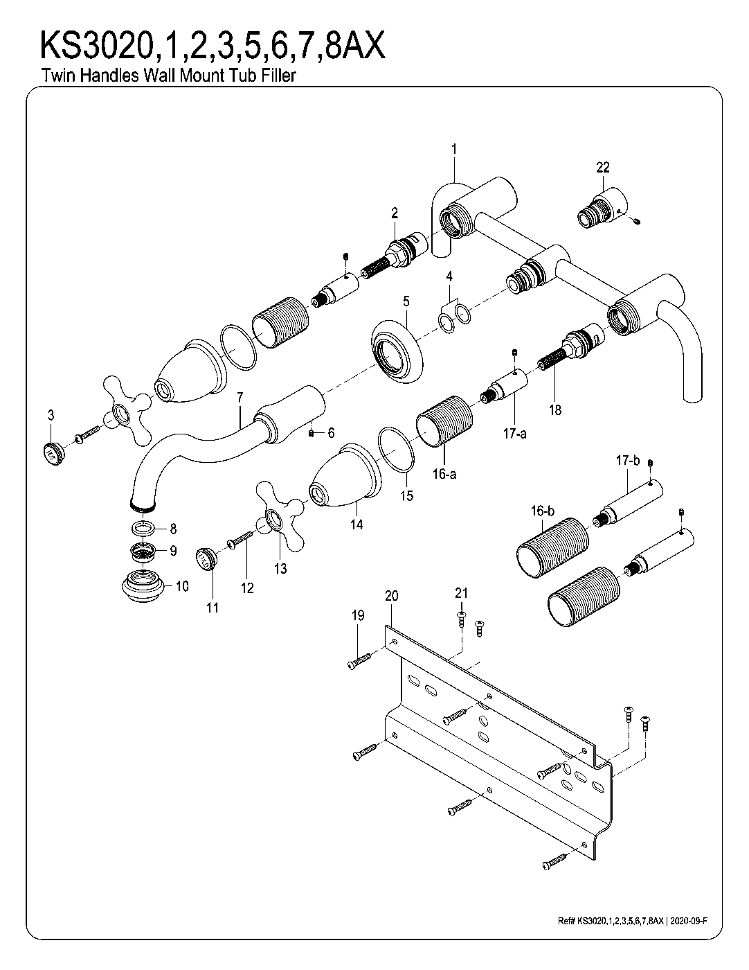 Restoration KS3020AX exploded parts diagram