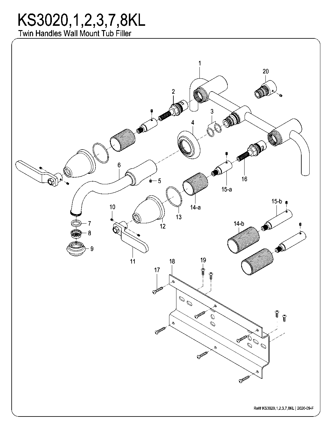 Whitaker KS3020KL exploded parts diagram