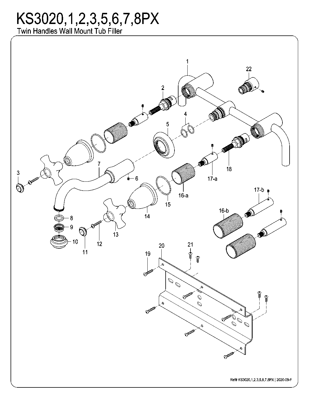 Restoration KS3020PX exploded parts diagram