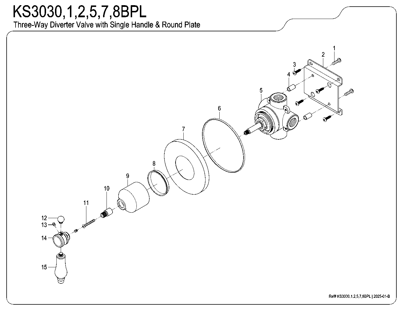 Bel-Air KS3030BPL exploded parts diagram