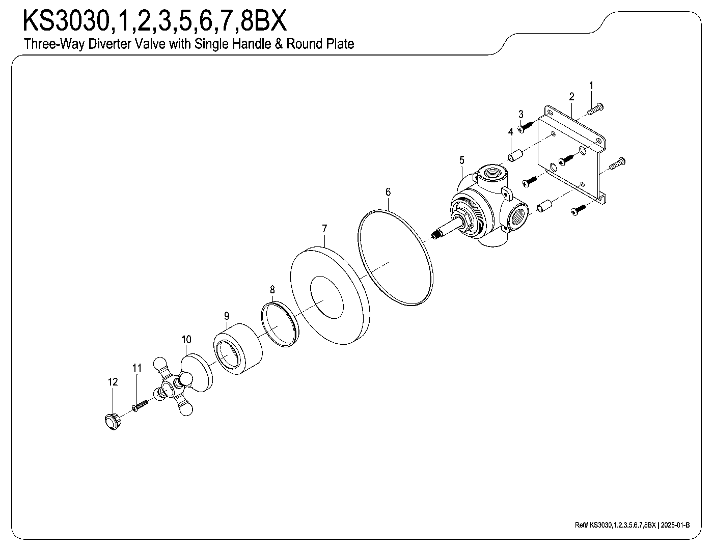 Kingston Brass KS3030BX exploded parts diagram