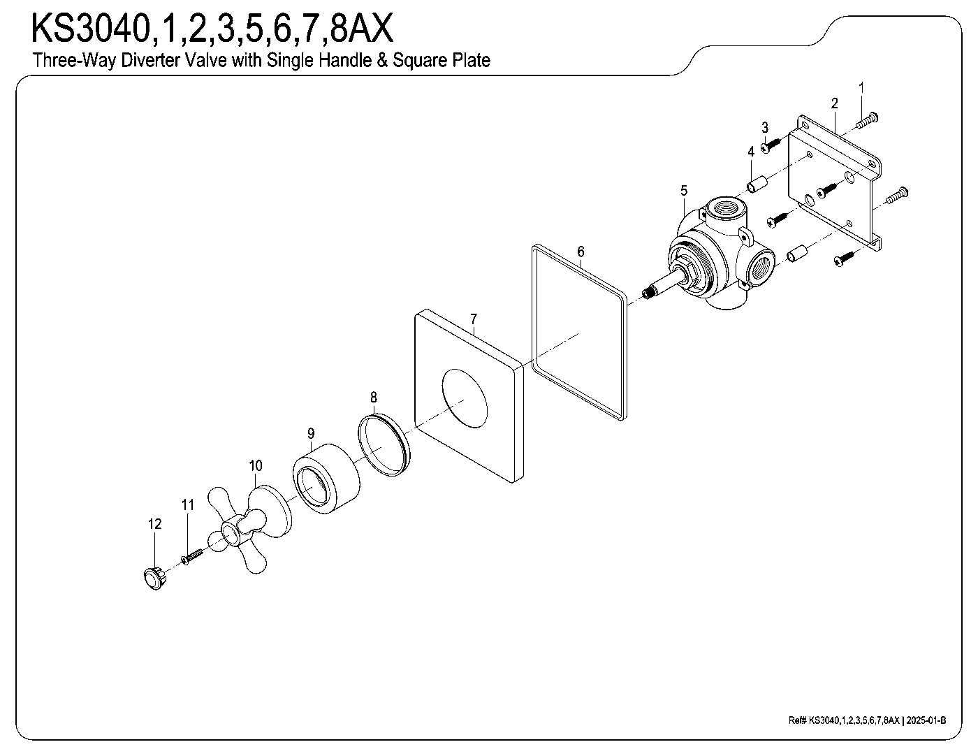 Kingston Brass KS3040AX exploded parts diagram