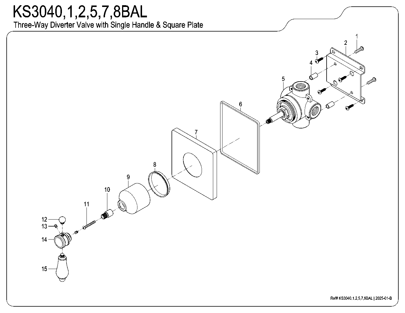 Heirloom KS3040BAL exploded parts diagram