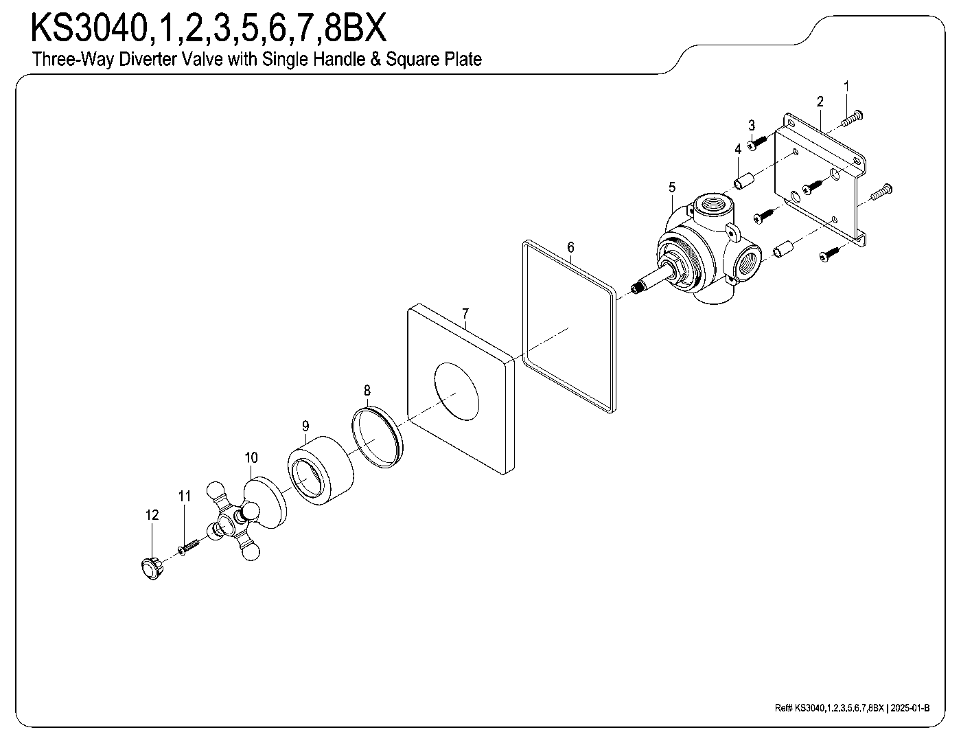 Kingston Brass KS3040BX exploded parts diagram