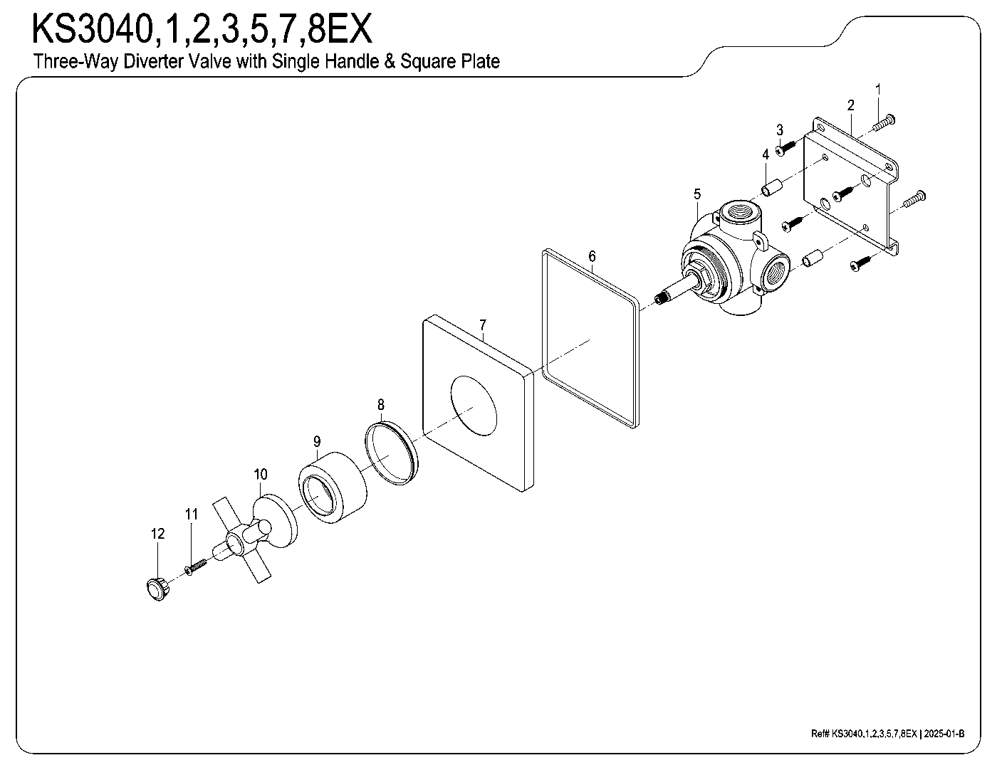 Elinvar KS3041EX exploded parts diagram