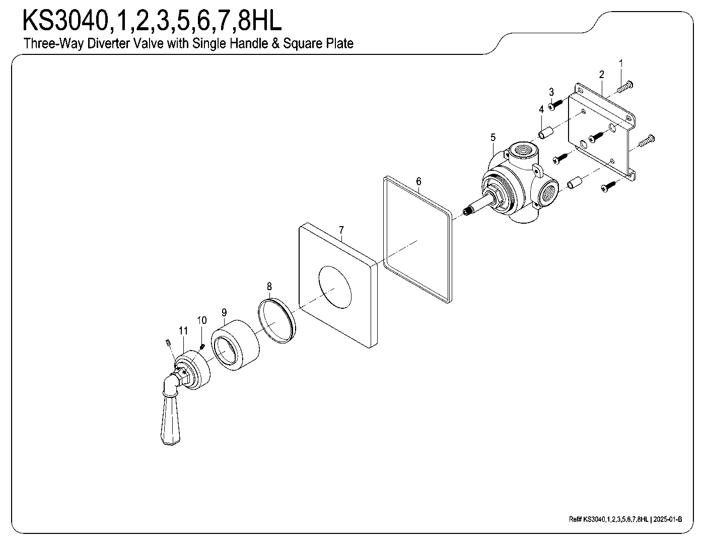 Metropolitan KS3040HL exploded parts diagram