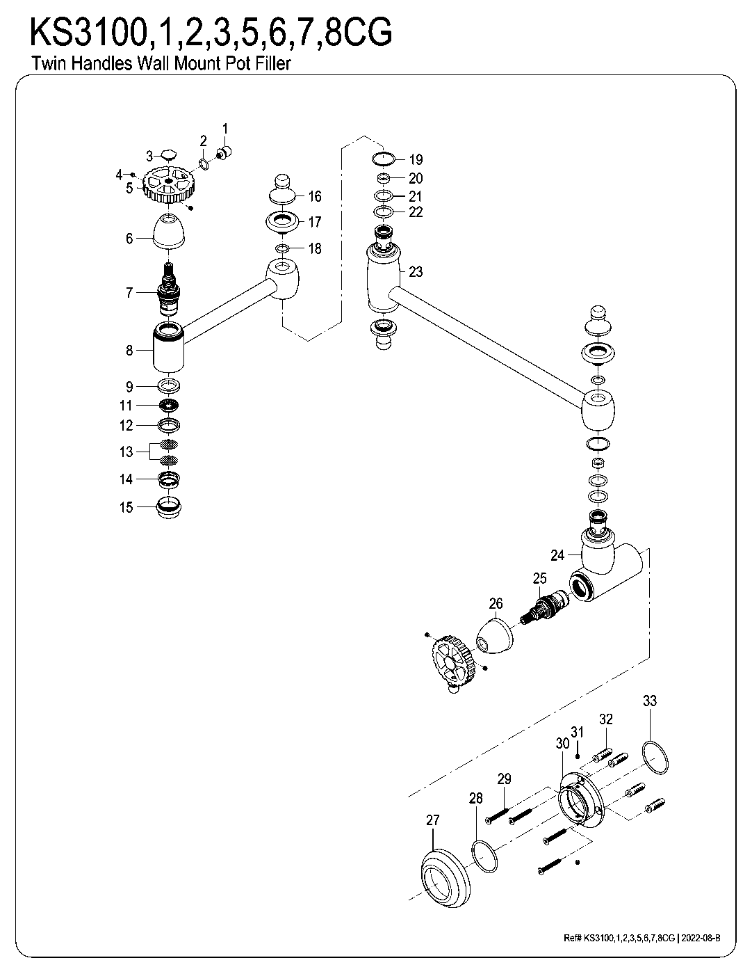 Fuller KS3100CG exploded parts diagram