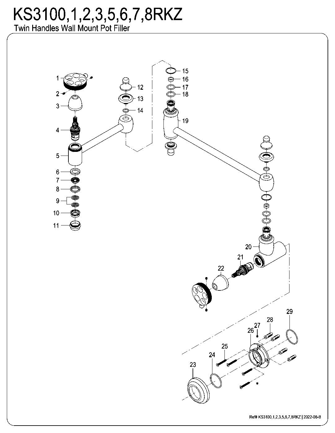 Wendell KS3100RKZ exploded parts diagram