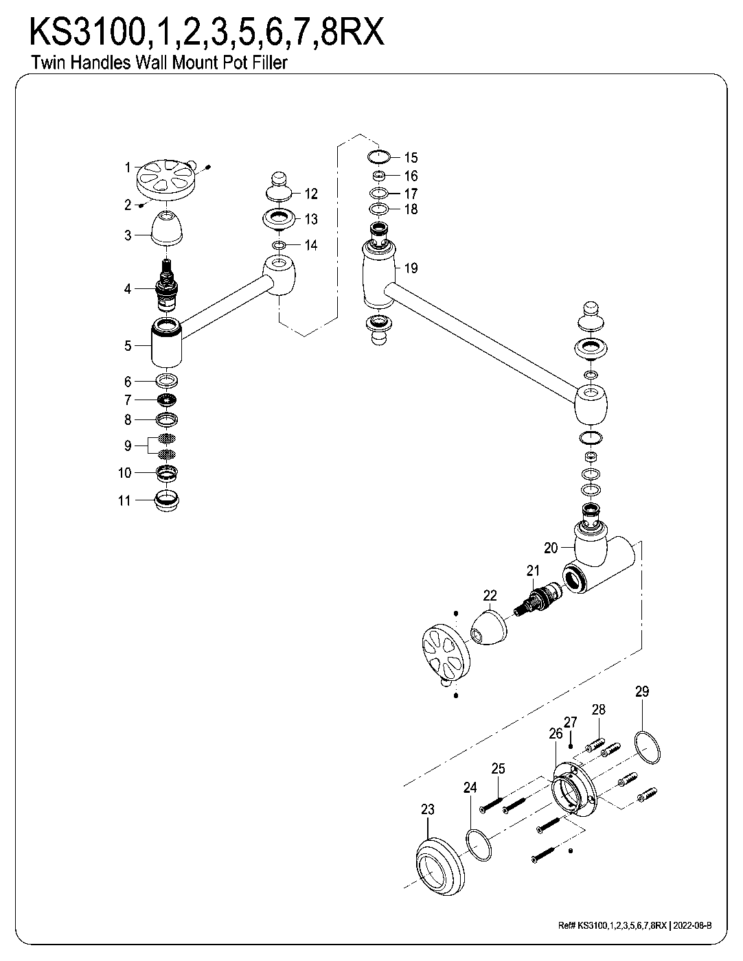 Belknap KS3100RX exploded parts diagram