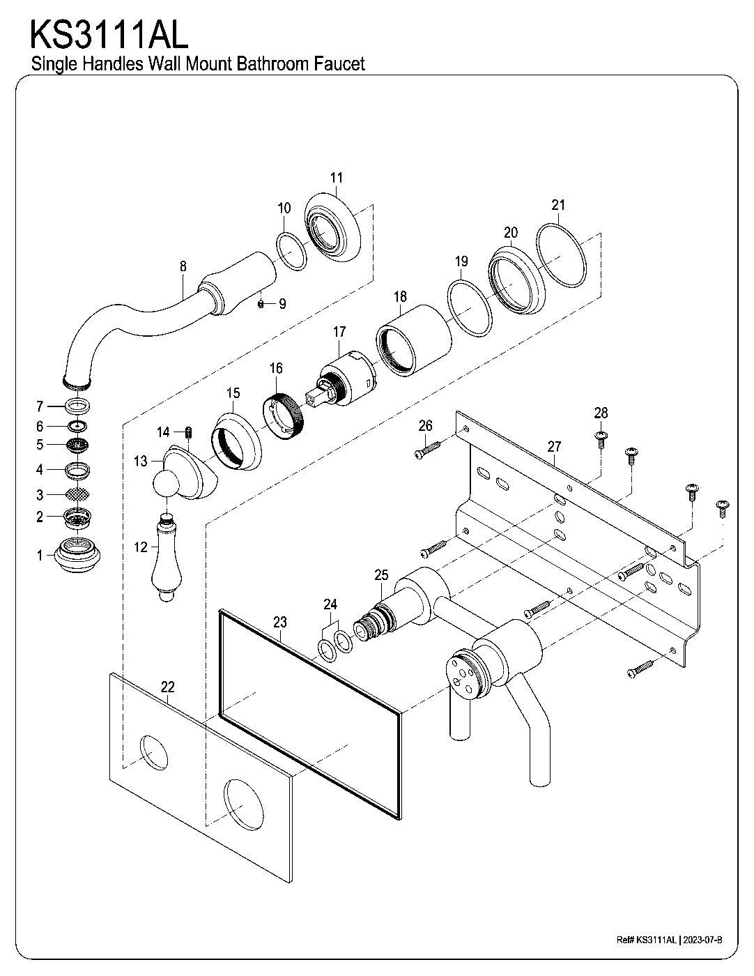 Vintage KS3111AL exploded parts diagram