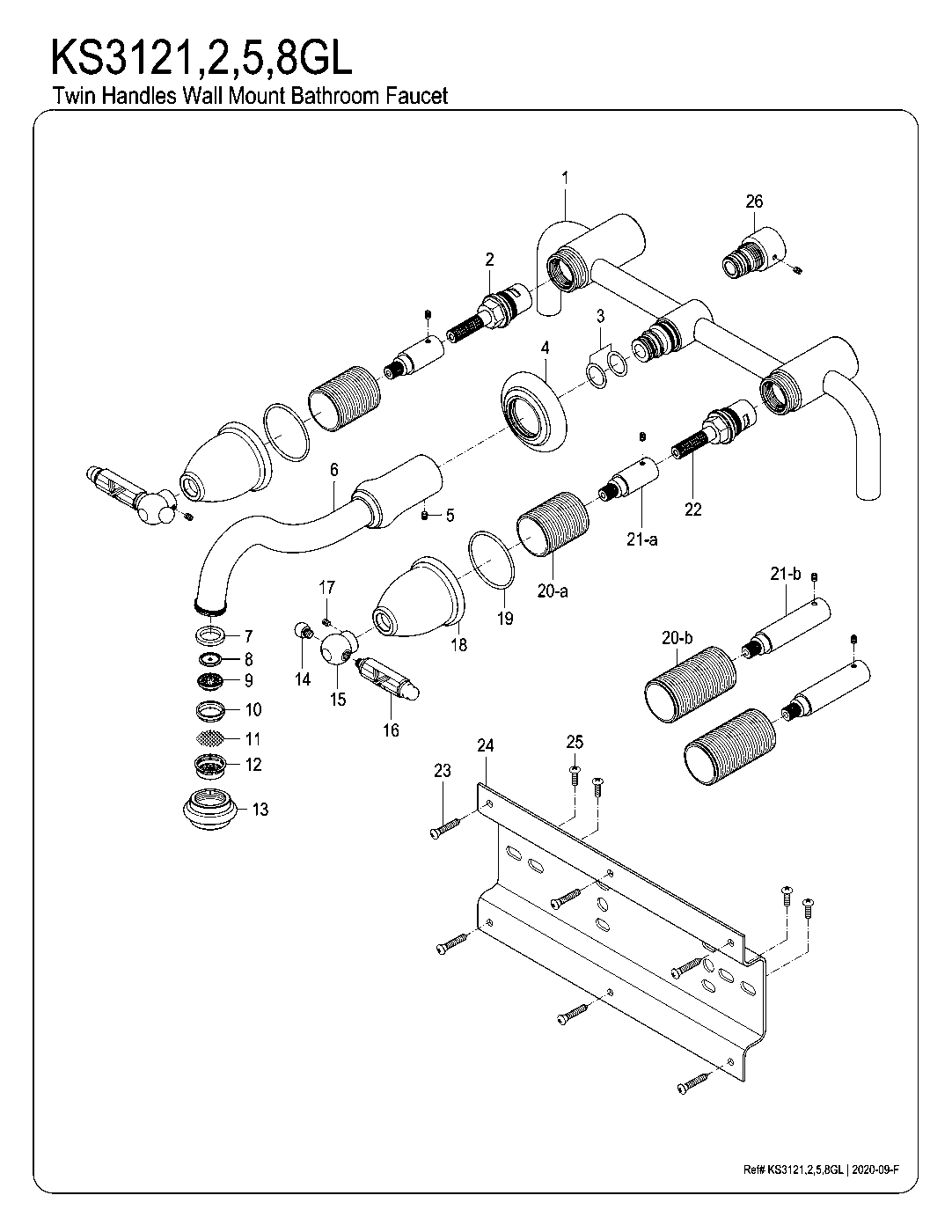 Vintage KS3121GL exploded parts diagram