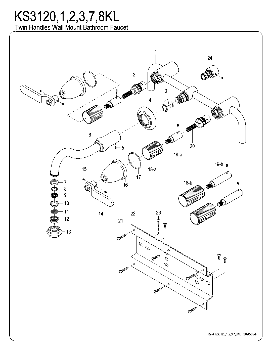 Whitaker KS3120KL exploded parts diagram