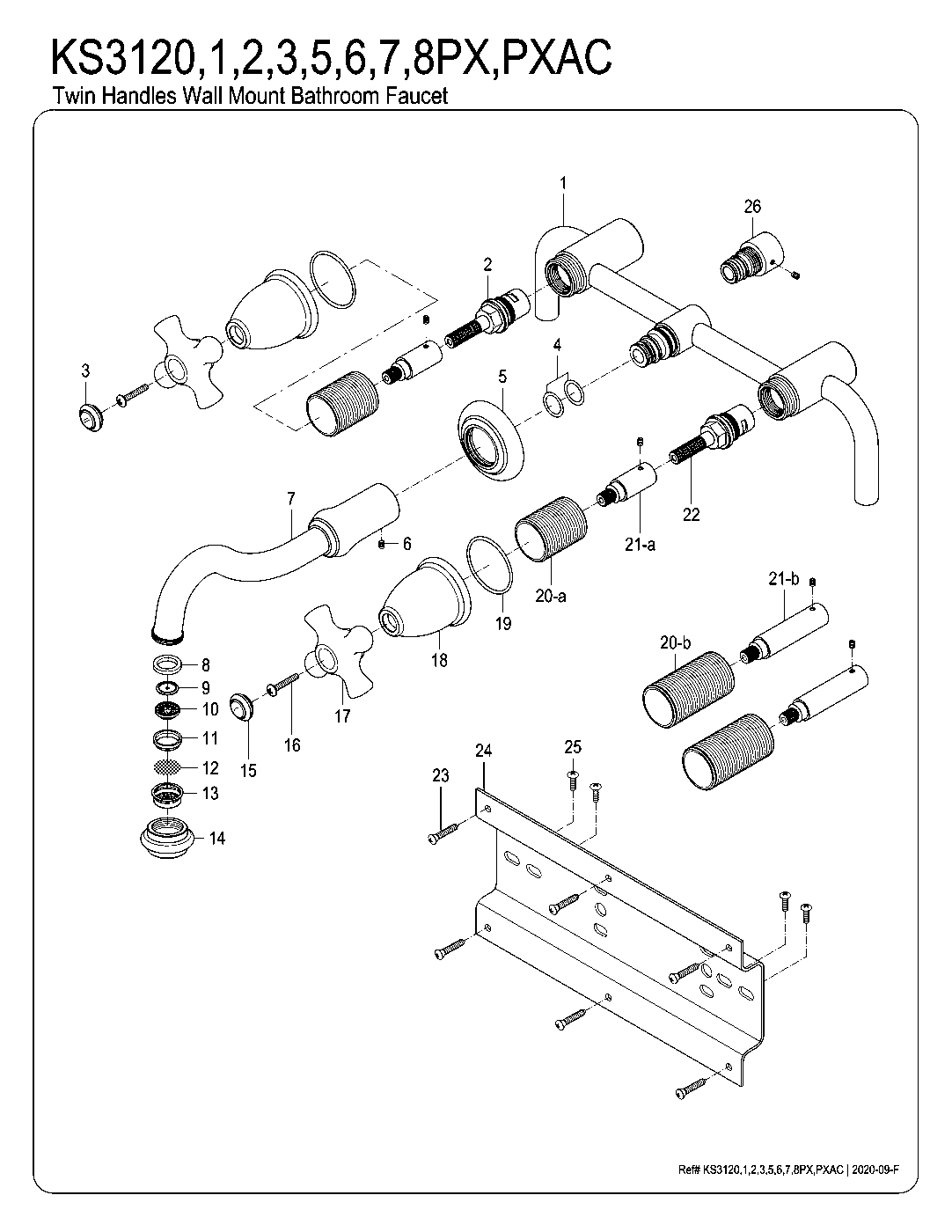 Vintage KS3120PX exploded parts diagram