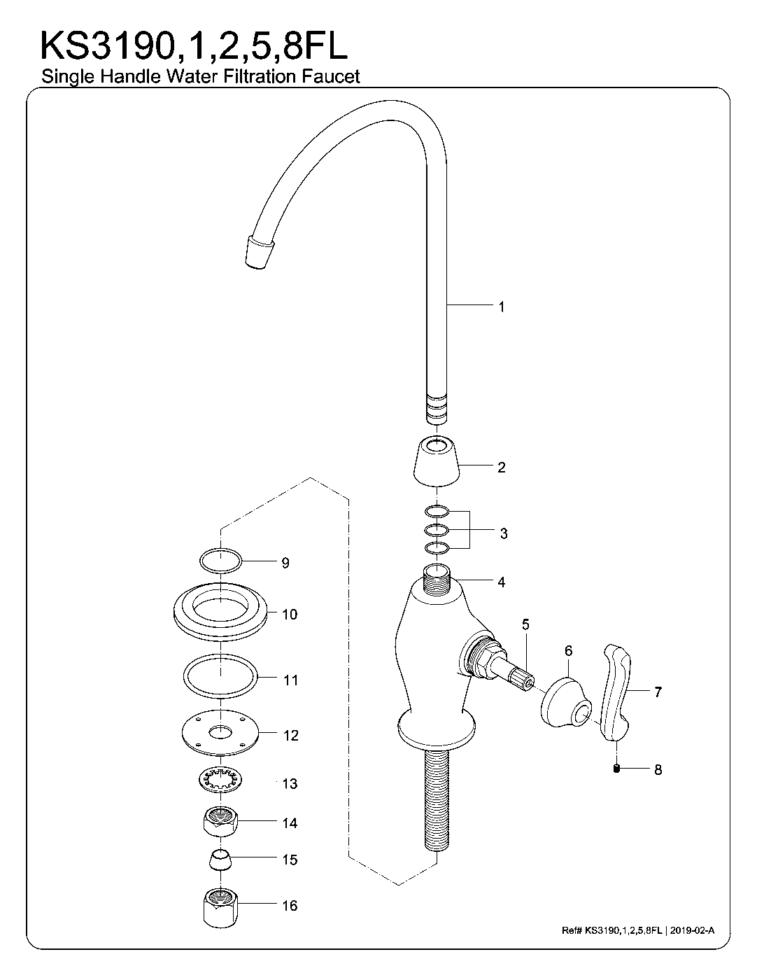 Royale KS3190FL exploded parts diagram