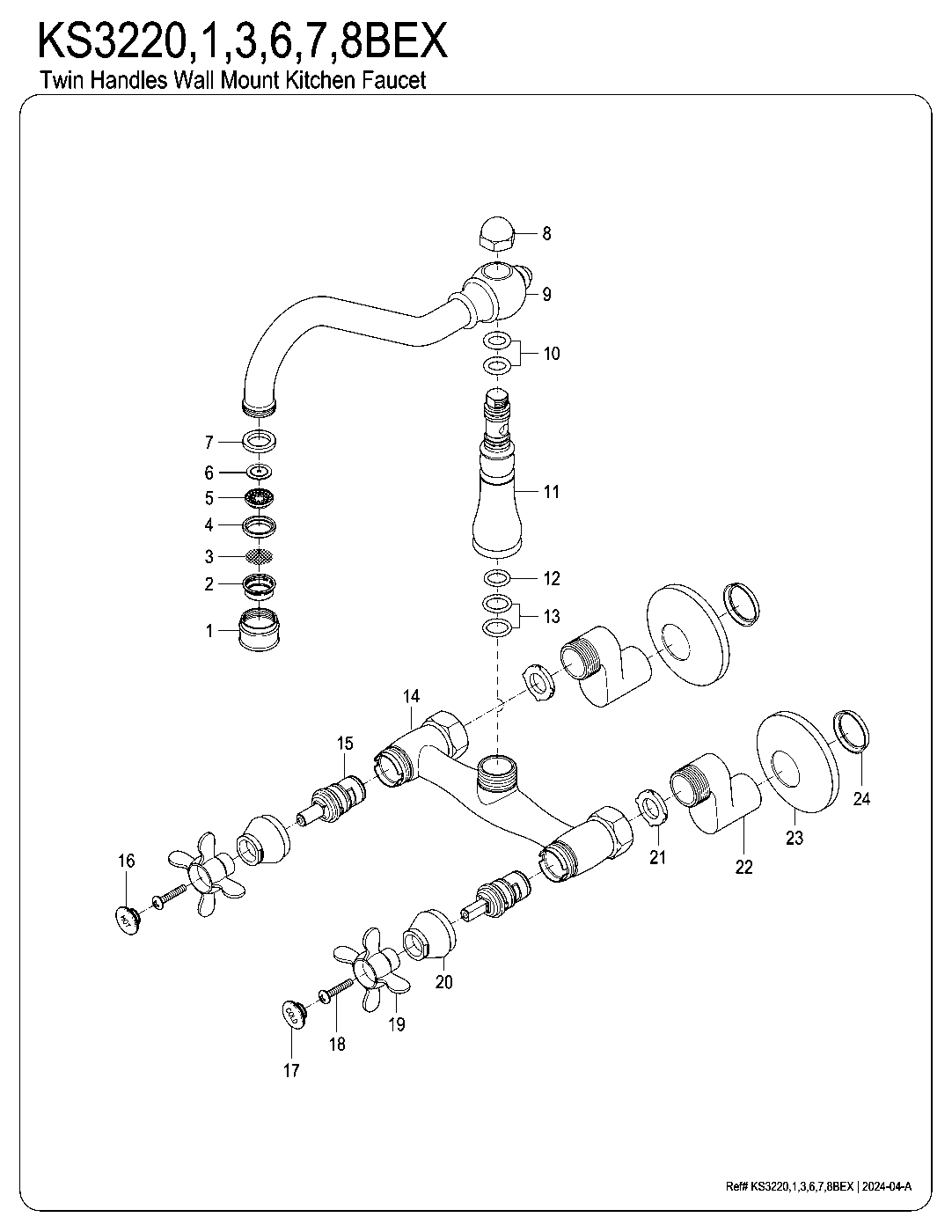 Essex KS3220BEX exploded parts diagram