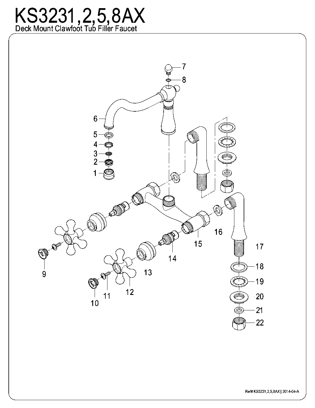 Restoration KS3235AX exploded parts diagram
