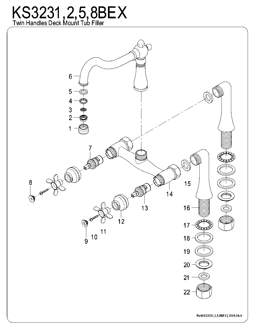 Essex KS3231BEX exploded parts diagram