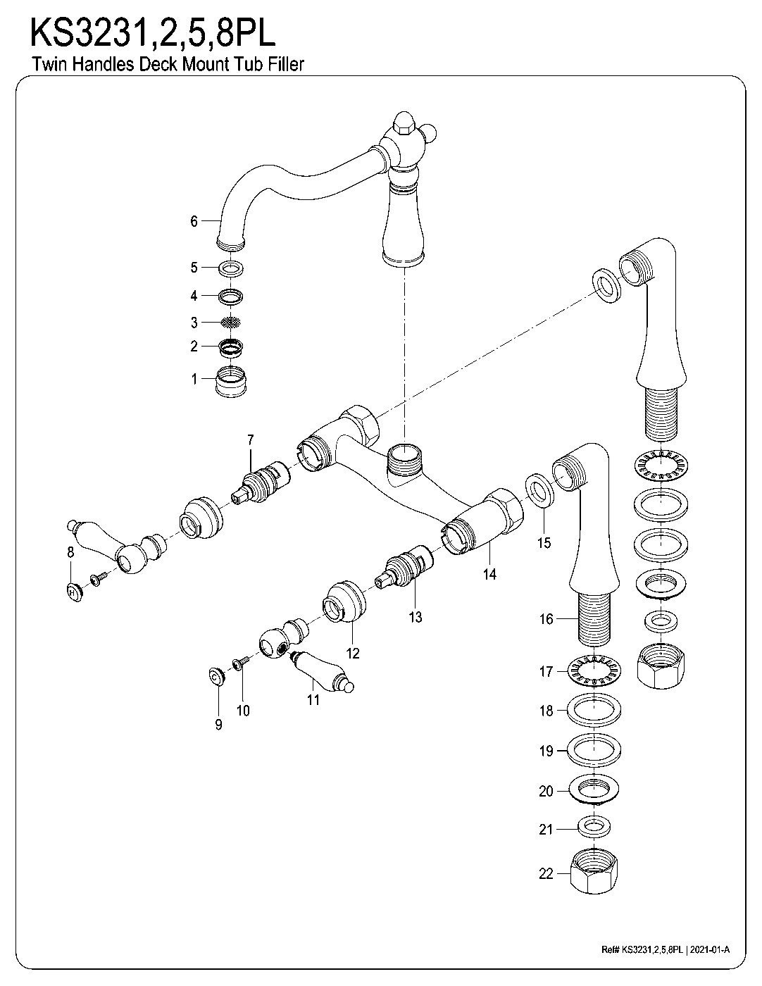 Restoration KS3231PL exploded parts diagram