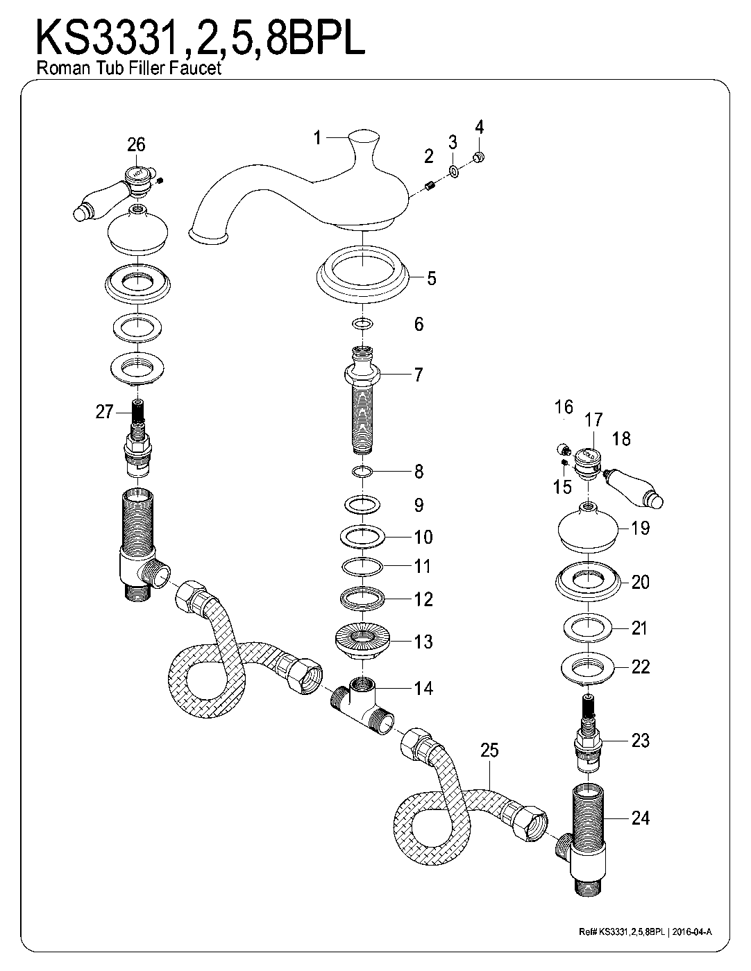 Bel-Air KS3331BPL exploded parts diagram