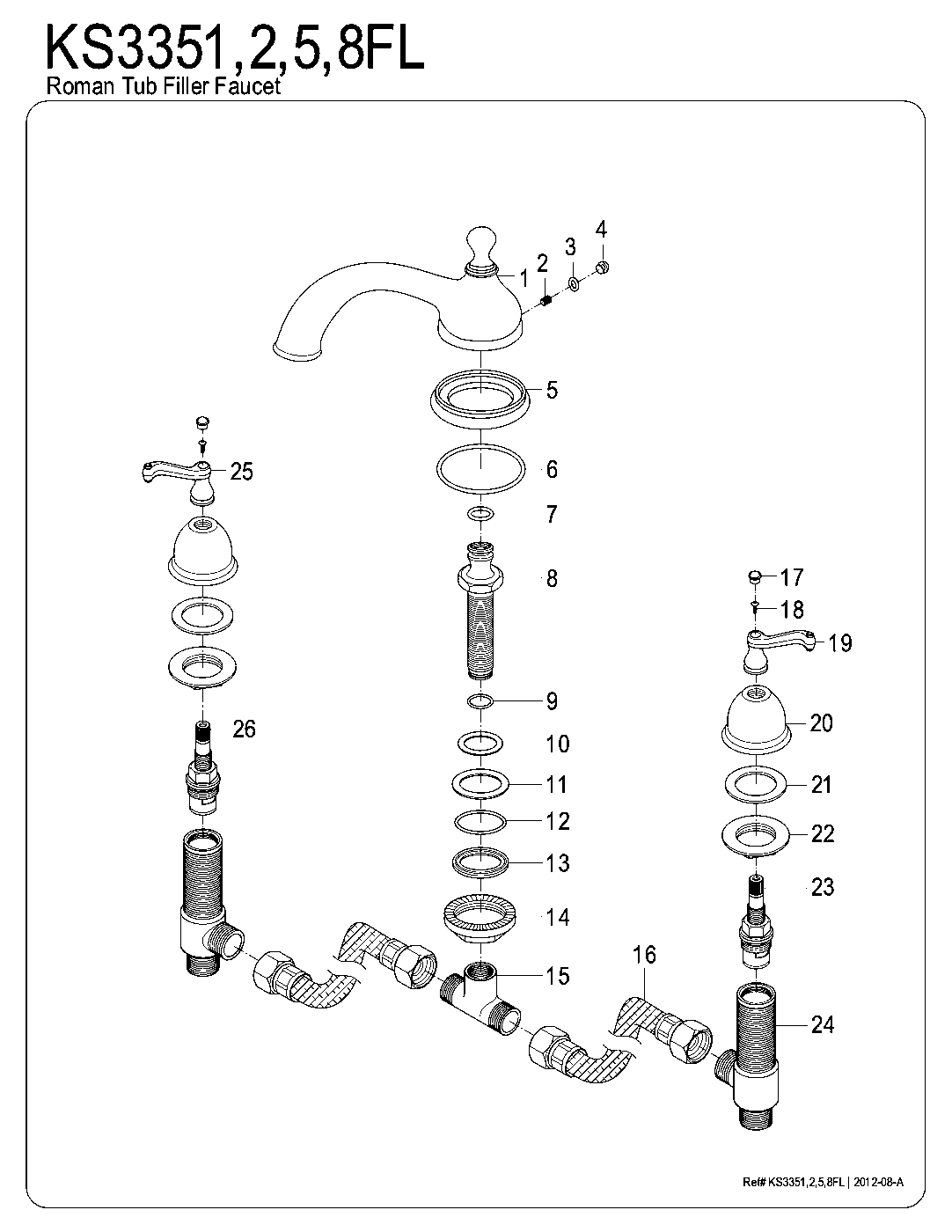 Kingston Brass KS3351FL exploded parts diagram