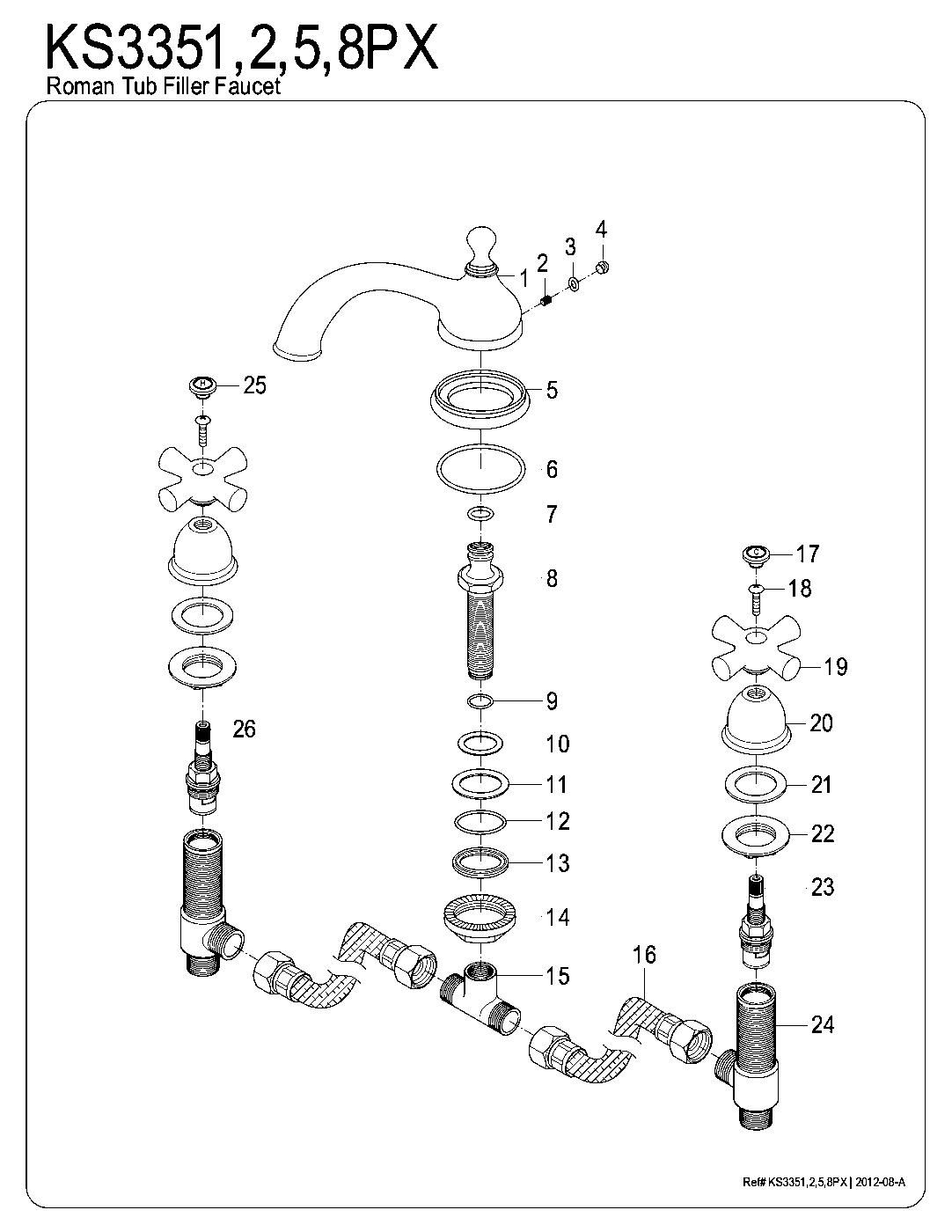 Vintage KS3351PX exploded parts diagram