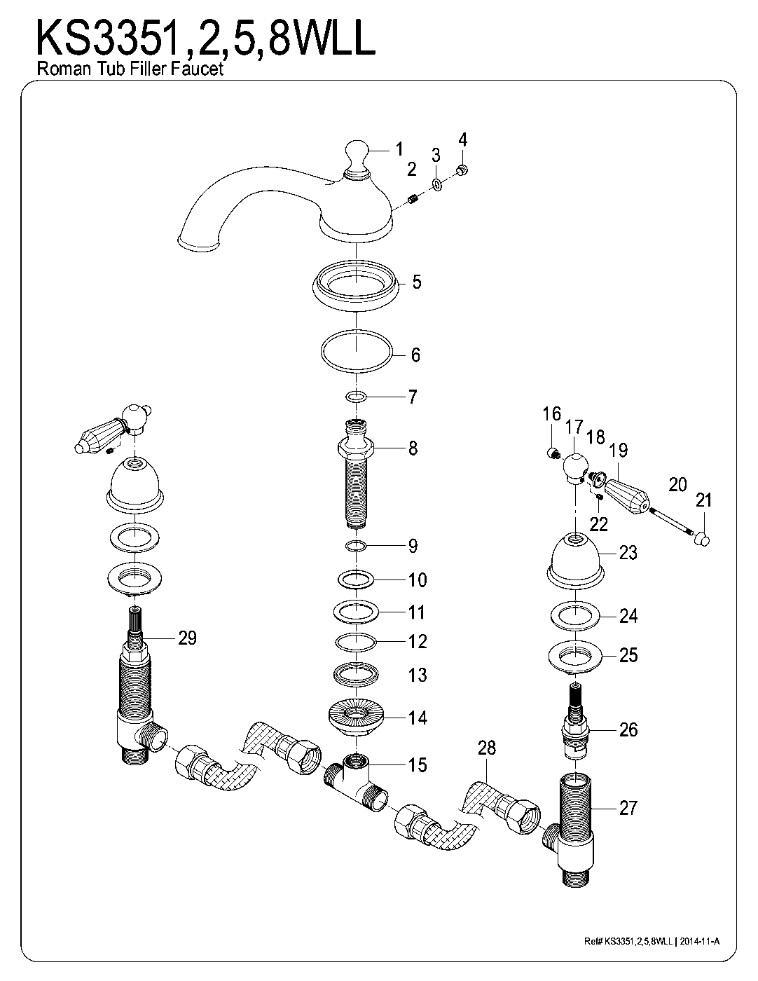 Wilshire KS3351WLL exploded parts diagram