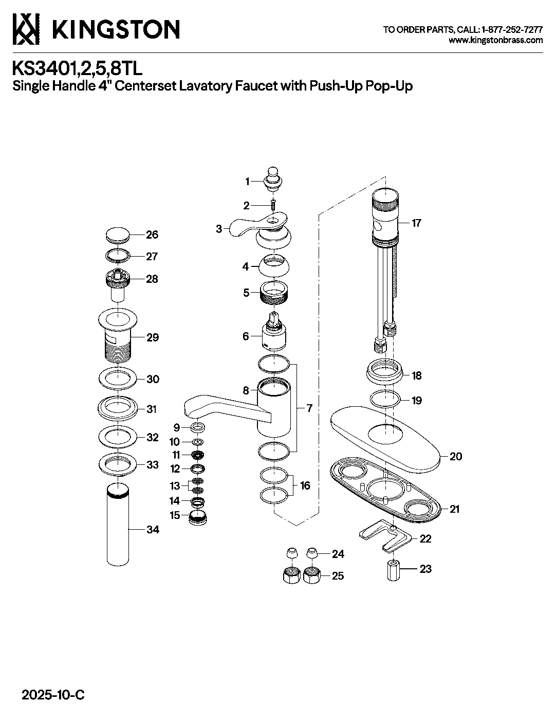 Templeton KS3401TL exploded parts diagram