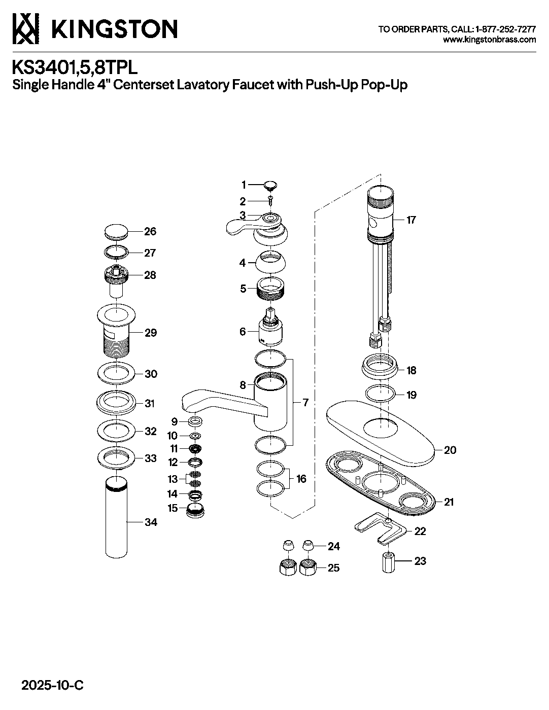 Templeton KS3401TPL exploded parts diagram