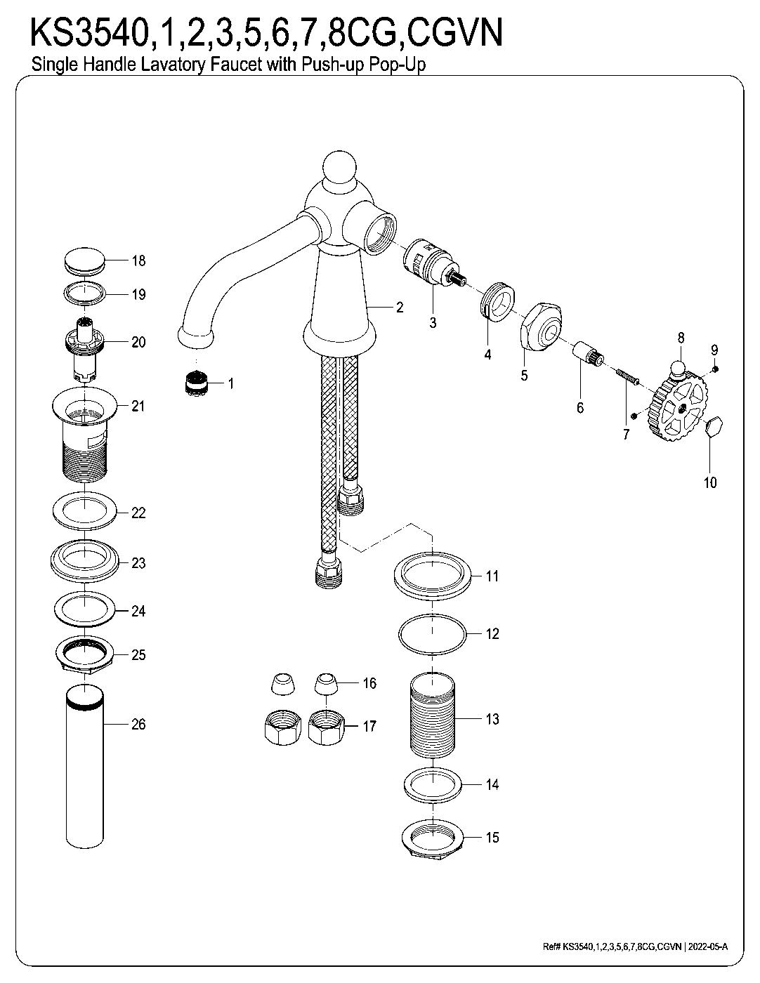 Fuller KS3540CG exploded parts diagram