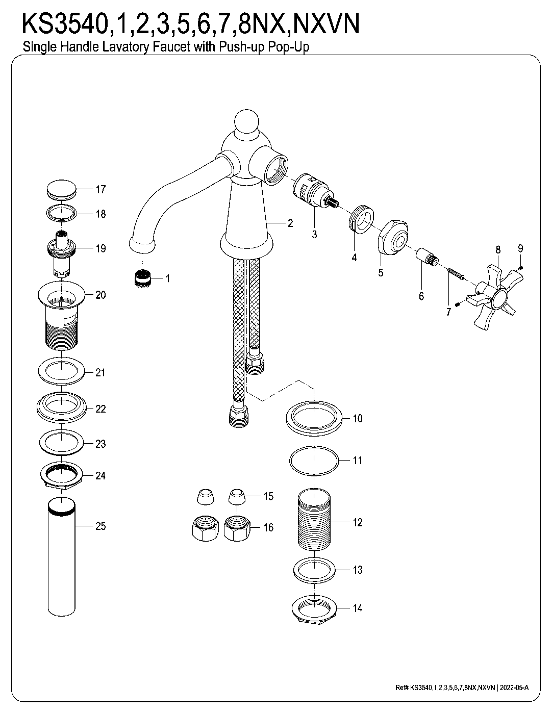 Hamilton KS3540NX exploded parts diagram