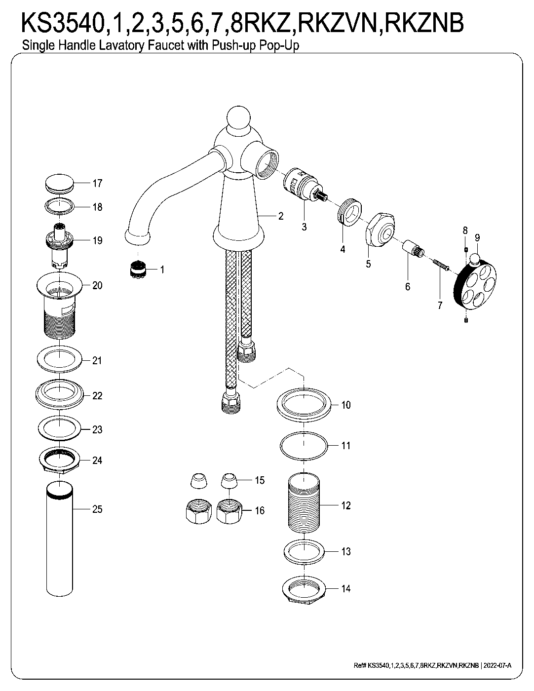 Wendell KS3540RKZ exploded parts diagram