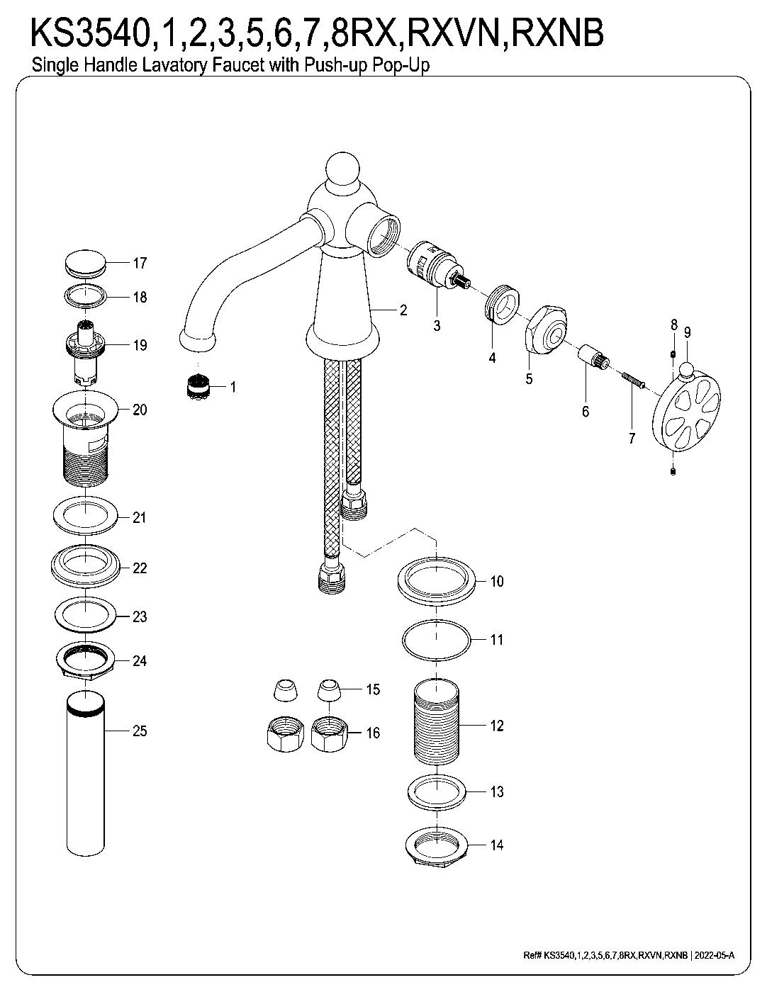 Belknap KS3540RX exploded parts diagram