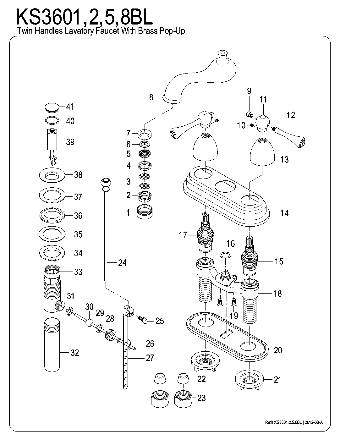 Vintage KS3602BL exploded parts diagram