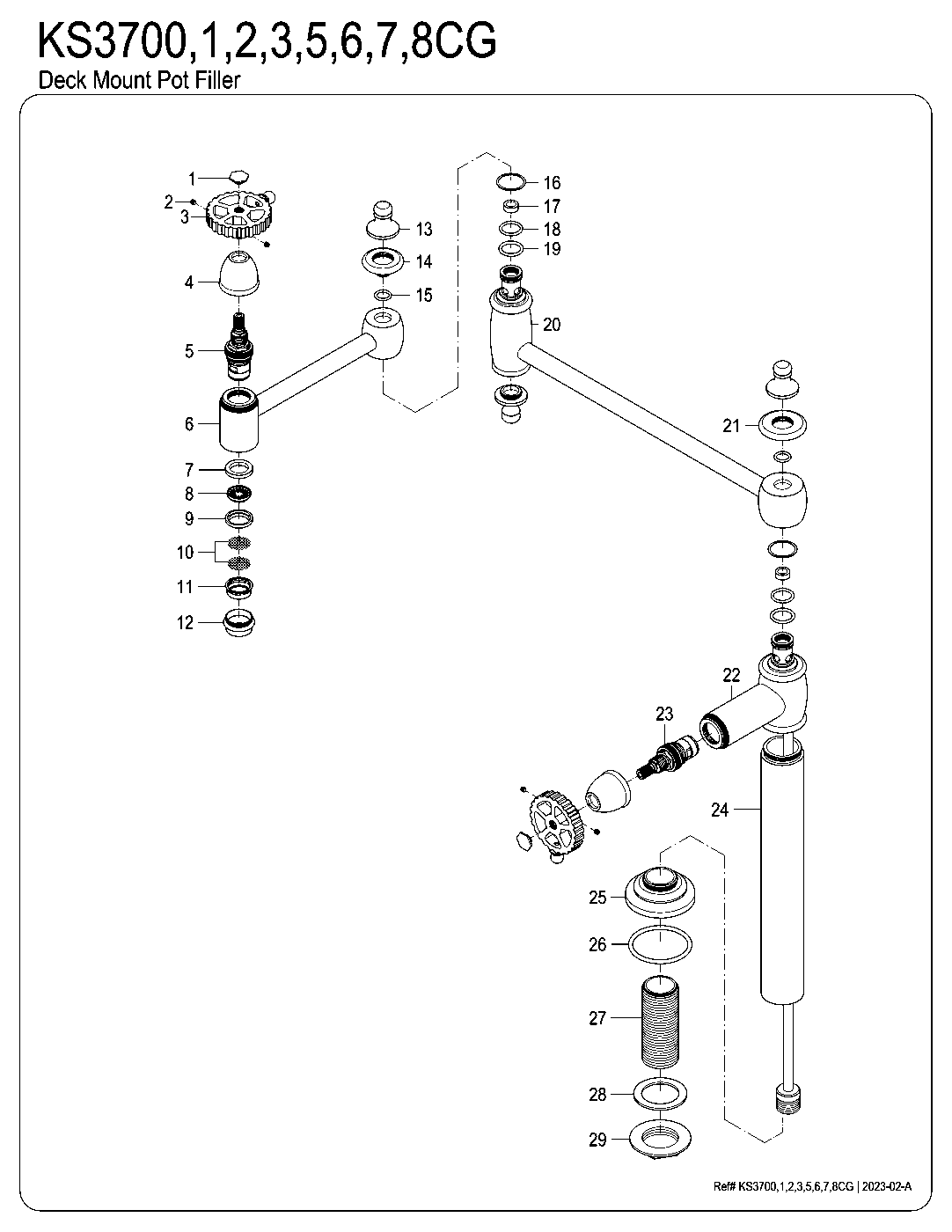 Fuller KS3700CG exploded parts diagram