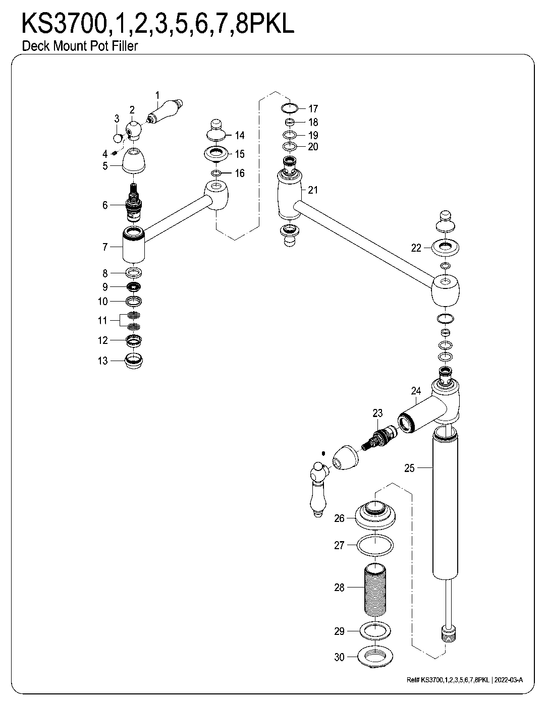 Duchess KS3700PKL exploded parts diagram