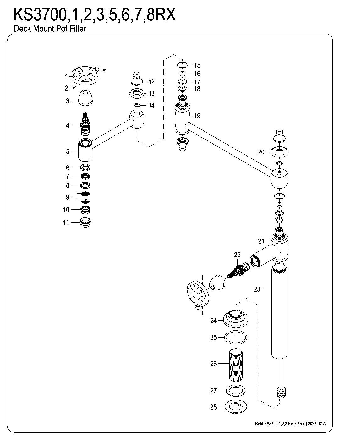 Belknap KS3700RX exploded parts diagram