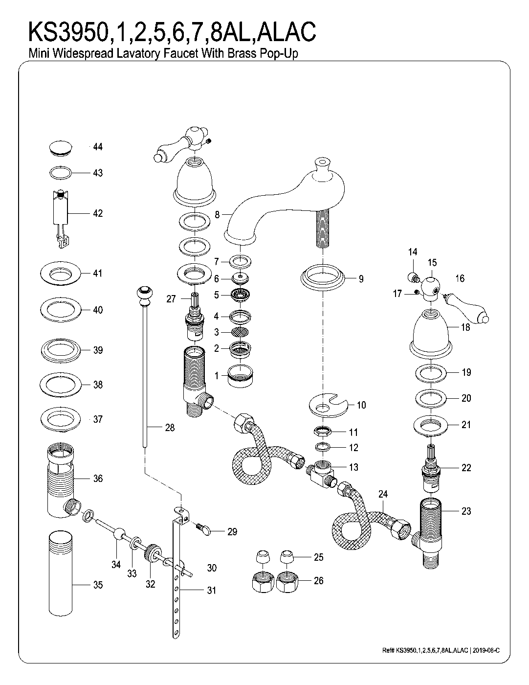 Restoration KS3951AL exploded parts diagram