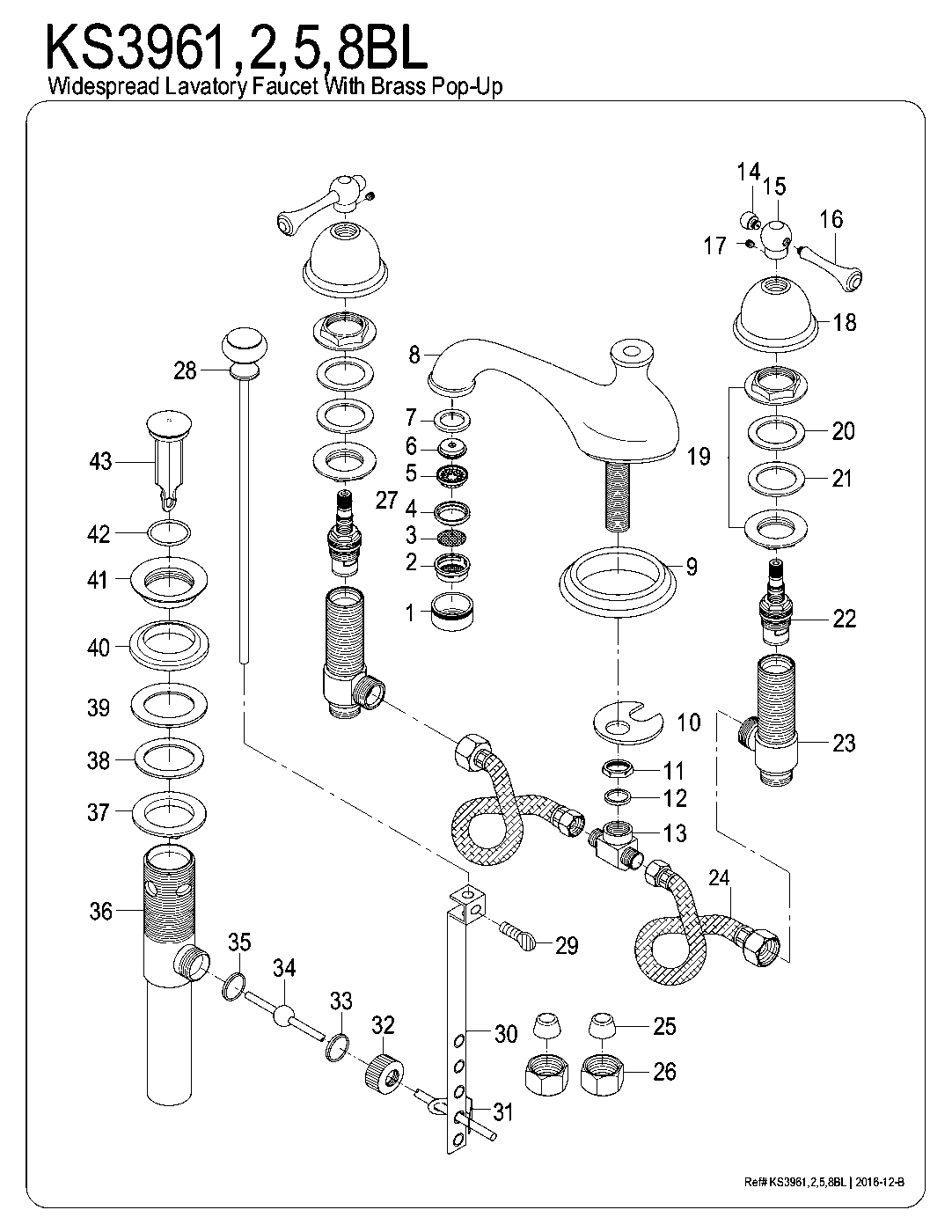 Vintage KS3961BL exploded parts diagram
