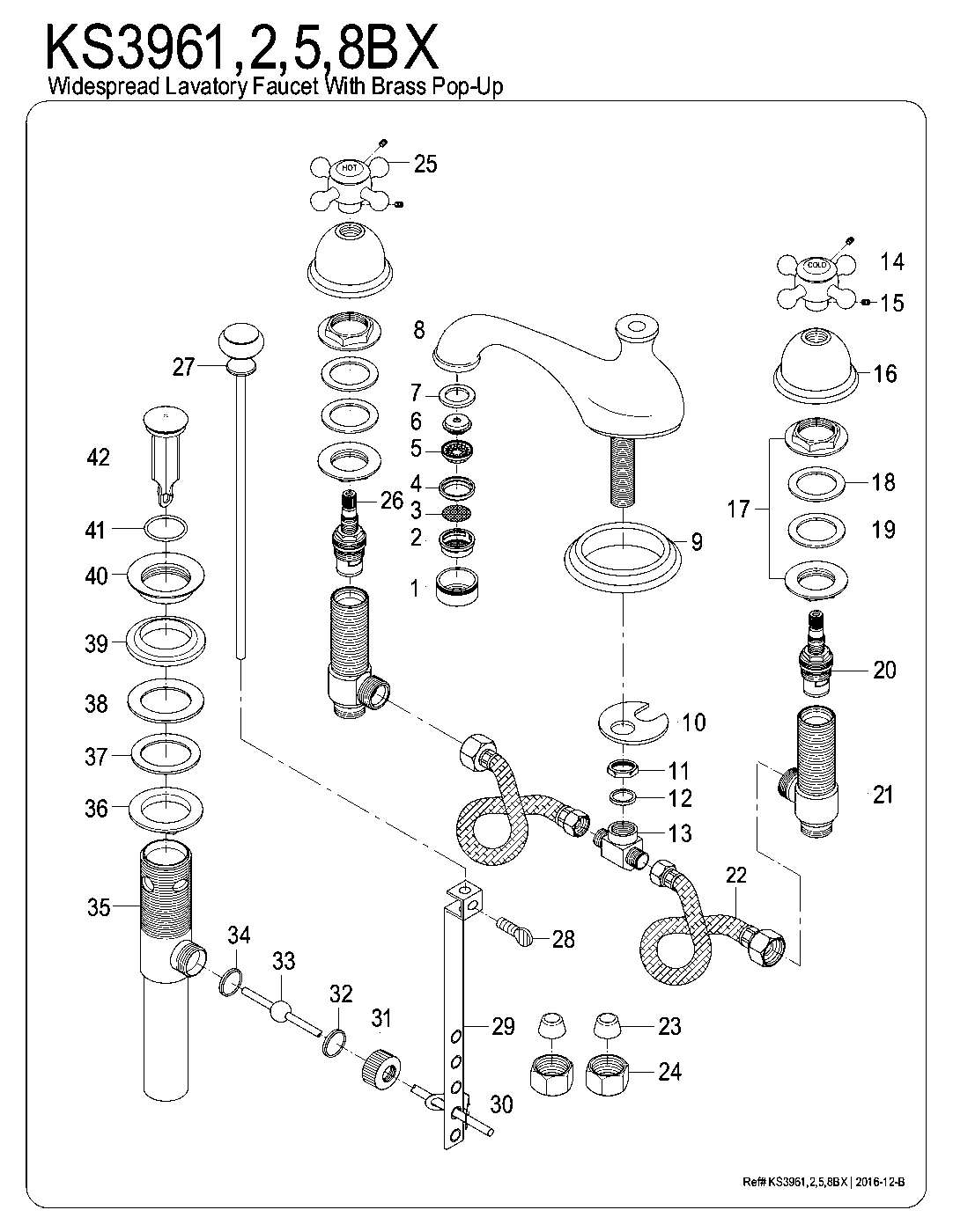 Vintage KS3961BX exploded parts diagram